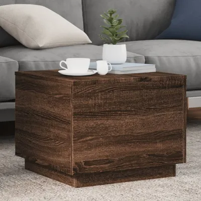 Image de Maison Exclusive - Table basse avec éclairage LED, aspect chêne brun, 50 x 50 x 40 cm