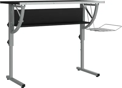 Produktbild von vidaXL Basteltisch Schwarz & Grau 110x53x(58-87)cm Holzwerkstoff Stahl