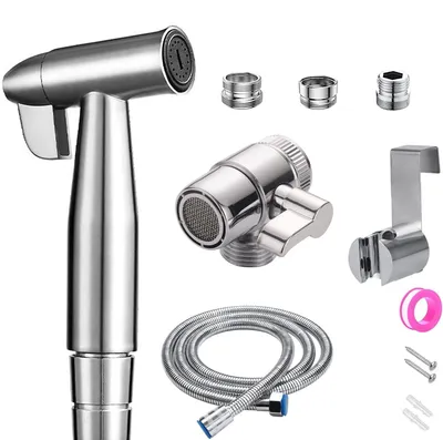 Obrázok produktu pre Nerezová ručná sprcha s príslušenstvom pre bidet, vrátane hadice a nástenného držiaka