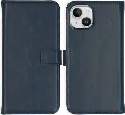 Immagine prodotto di Custodia a libro in vera pelle Selencia per iPhone 15 - Blu