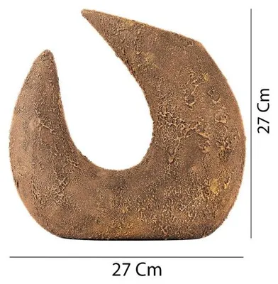 Image de Pot décoratif en céramique brun L 27 x H 27 cm - peint à la main