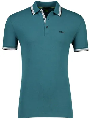 Produktbild von Boss Green Paddy Poloshirt normale Passform Piqué blau 3 Knöpfe
