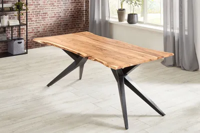 Produktbild von Esstisch Akazie naturfarben 280 x 100 cm Airloft-Metallgestell schwarz CONNI