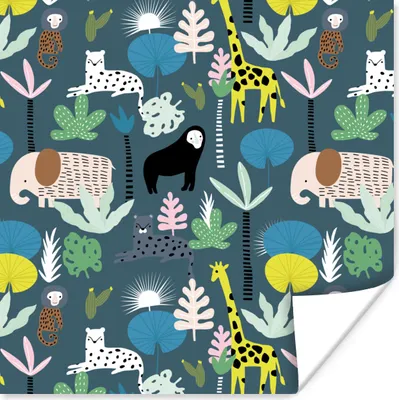 Produktbild von MuchoWow® Poster Dschungel - Affe - Baum 75x75 cm - Wand Dekoration