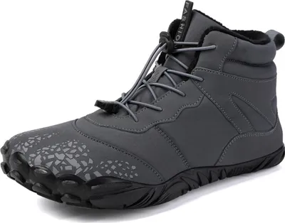 Image de ASKSA Chaussures pieds nus d'hiver pour hommes, imperméables et chaudement doublées, antidérapantes, Gris, Taille : 40