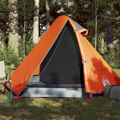 Image de Vidaxl Dome Zelt 2-Personen wasserdichtes Grau und Orange