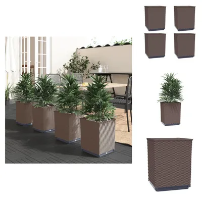Obrázek produktu pro vidaXL květináč 4 ks Hnědý 30x30x37 cm polypropylen - Květináče a květináče