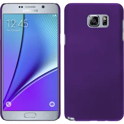 Produktbild von PhoneNatic Case kompatibel mit Samsung Galaxy Note 5 - Hülle lila gummiert Hard-case + 2 Schutzfolien