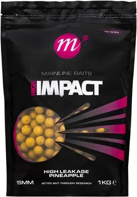 Productafbeelding van Mainline Baits Hi Impact Boilies, ananas, hoge lekkage, 1 kg, 15 mm