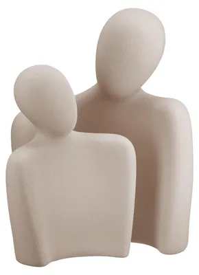 Productafbeelding van Gilde 2-delige set, beeldjes, paar, "Anexo", keramiek, grijs, verpakking met 2 stuks, lengte 10 cm, breedte 14,5 cm, hoogte 18 cm. Artikelnummer: 4063387557730