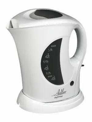 Produktbild von Adler AD 03, 1 l, 900 W, Weiß, Wasserstandsanzeige, Filterung