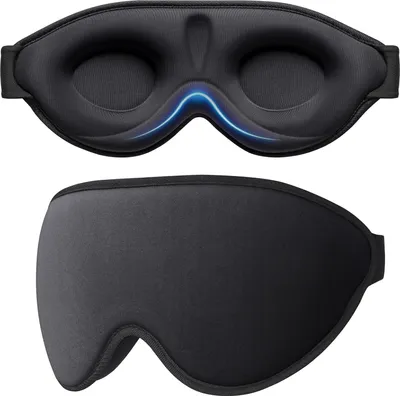 Produktbild von Verdunkelndes Schlafmasker für komfortables Schlafen - Ergonomisches 3D-Design, kein Druck auf die Augen, wimperfreundlich