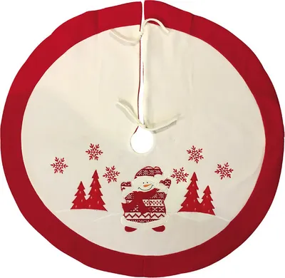 Produktbild von Weihnachtsbaumdecke Schneemann Weiß Rot Christbaum-Unterlage Ø 90cm