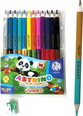 Produktbild von ASTRINO Astra Bleistifte 12 Stück = 24 Jumbo-Farben AS-312116003