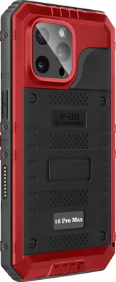Obrázok produktu pre Avizar, puzdro pre iPhone 16 Pro Max Vodotesné IP68 Nárazuvzdorné silikónové, čierne / červené