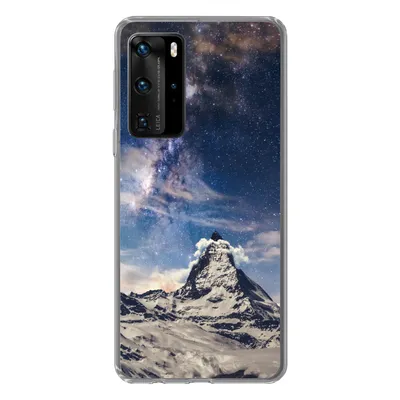 Produktbild von MuchoWow® Handyhülle Schutzhülle Hülle für Huawei P40 Pro Berge - Sterne - Universum - Jungen - Mädchen - Kinder Silikon Softcase Handy Hülle - Schutz