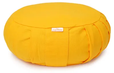 Produktbild von yogabox Meditationskissen / Yogakissen Zafu BASIC mit ZIP - dotter 31 x 31 x 15 cm  Buchweizenschalen
