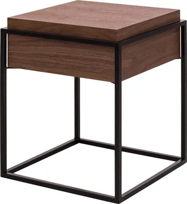 Produktbild von home24 Beistelltisch - Echtholzfurnier / Metall - Walnuss / Schwarz