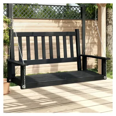 Produktbild von Gartenschaukelbank mit Metallketten schwarz aus massivem Tannenholz