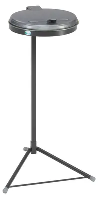 Produktbild von Robuster Abfallsammler für Wertstoffsortierung 1-Fach | Stationär | 120 Liter, HxBxT 92x50x53cm | Stahl | Grau-Silber