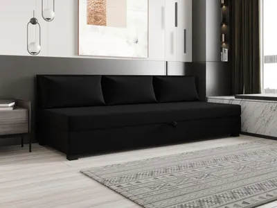 Obrázek produktu pro Jednolůžková postel 110x195 ZAJDA BIZ 1 s úložným prostorem - černá