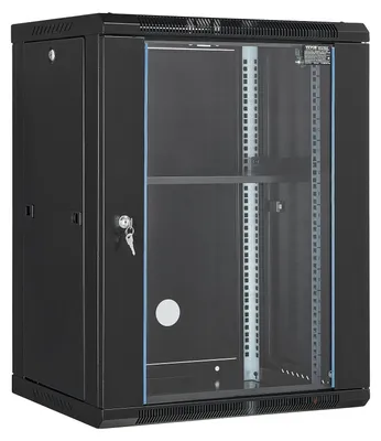 Obrázek produktu pro Serverový stojan VEVOR 15U pro montáž na stěnu, max. 500 lbs. Nosnost na podlaze, skříň síťového rozvaděče s otočnými kolečky, uzamykatelné dveře z tvrzeného skla, uhlíková ocel Q235