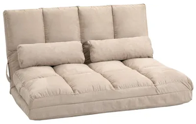 Obrázok produktu pre Kreslo – Relaxačné kreslo – Ležadlo – Nastaviteľná opierka chrbta (14 polôh) – Polyester, vzhľad zamatovej látky, farba béžová