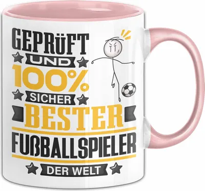 Produktbild von Fußballspieler Geschenk Lustiger Spruch für Fußballspieler Geschenkidee Bester Fußballspieler Der Welt (Rosa)