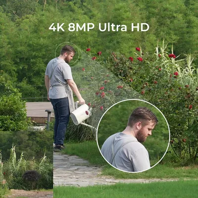 Immagine prodotto di Reolink E1 Outdoor SE PoE, telecamera di sorveglianza per esterni 4K 8MP PoE, copertura a 360°, inseguimento automatico, visione notturna a colori, rilevamento persone/veicoli/animali, IP65