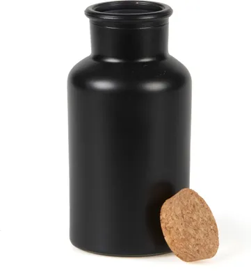 Obrázek produktu pro Lékárenská láhev s korkem 500 ml matná černá 17 cm -