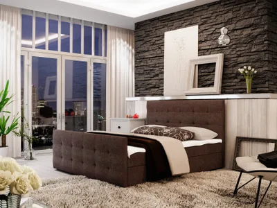 Produktbild von Boxspringbett Bett HUGO -Variante B- 160x200cm Braun inkl.Bettkasten
