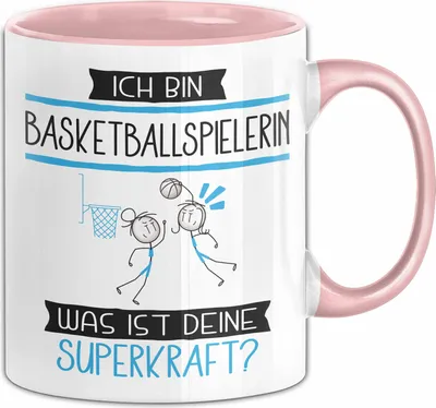 Produktbild von Basketballspielerin Geschenk Tasse Ich Bin Basketballspielerin Was Ist Deine Superkraft Geschenkidee Lustig Geburtstag Weihnachten (Rosa)