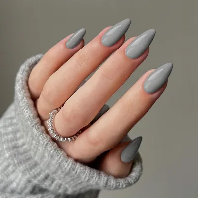 Productafbeelding van Kunstnagels, amandelvorm, grijs, 24 stuks, geschikt voor gel- en acrylproducten