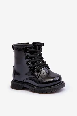Produktbild von Lackierte Kinderstiefel mit Reißverschluss Schwarz Tibbie 19