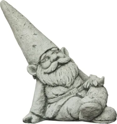 Immagine prodotto di Figure in pietra gnomo da giardino in corno con uccello, resistente al gelo e alle intemperie e nuovo, materiale in pietra fusa, altezza 34 cm, profondità 30 cm, larghezza 20 cm, circa 8 kg, DE-1030