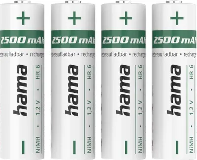 Immagine prodotto di Hama NiMH-accu's AA Mignon 2500 MAh 1,2 V 4 Stuks