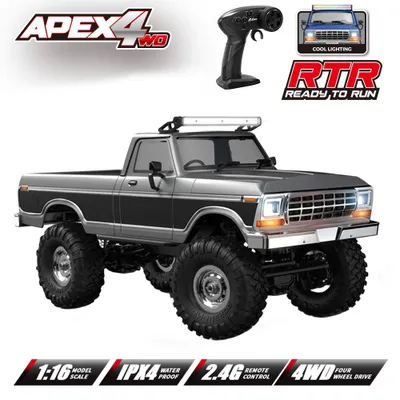 Produktbild von HB R1610/R1611/R1612 1:16 RC Crawler 4WD Offroad Fahrzeug 10km/h RTR mit LED-Beleuchtung, 2,4GHz Vollproportional, Schwarz