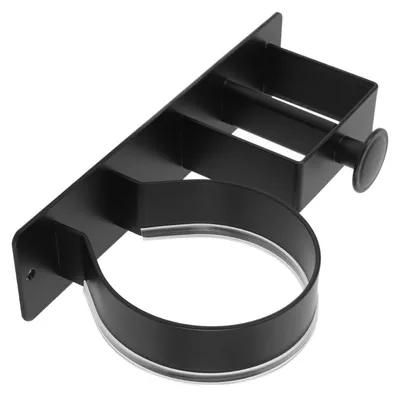 Image de Support mural pour sèche-cheveux, en aluminium, gain de place, structure stable. Support pour sèche-cheveux, lisseur, idéal pour la maison et la salle de bain, couleur noire