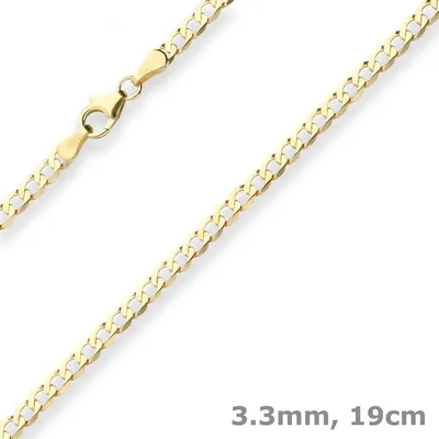 3-3mm-Armband-Panzerkette-weit-aus-333-Gelbgold-19cm