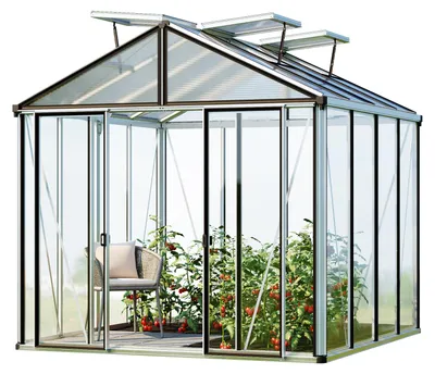 Produktbild von GFP Gewächshaus Hera 4 Glasgewächshaus 263x263 cm | Aluminium-Rahmen