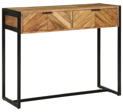 Zdjęcie produktu dla vidaXL Stolik konsola brązowy 90 x 35 x 75 cm lite drewno akacjowe