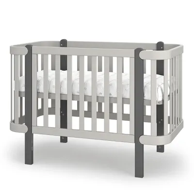Produktbild von Veres Monaco Babybett / Gitterbett (120x60 cm) - Premium Luxus Kollektion, sicher & multifunktional - Cashmere