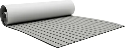 Zdjęcie produktu dla Wykładzina do łodzi – mata pokładowa z pianki EVA imitująca drewno tekowe – samoprzylepna – wodoodporna – antypoślizgowa – 240 x 90 cm, grubość 6 mm – szara z czarnymi paskami
