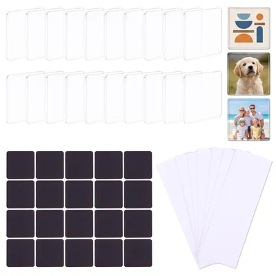 DIY Kühlschrankmagnet-Set, Acryl, 20 Stück, transparent