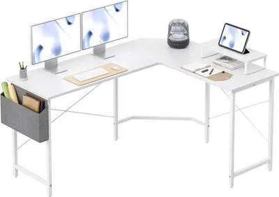 Produktbild von Famanu L-förmiger Schreibtisch 150 x 120 cm - für Gaming mit Monitorstand