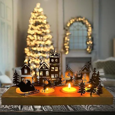 Produktbild von Famanu Kerzenhalter mit Holzgriff - Adventskranz, Tischkerzen, Metall