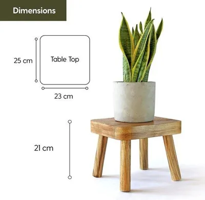 Productafbeelding van Famanu plantenstandaard van hout - Handgemaakt in rustieke stijl