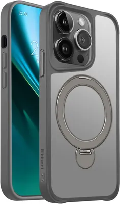 Immagine prodotto di Custodie Etteri per iPhone 14 Pro 6.1" grigio con anello magico opaco