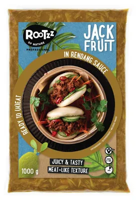 Obrázok produktu pre Rootzz Of Nature Jackfruit Rendang 1000 g – vegánska, pikantná náhrada mäsa