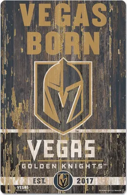 Produktbild von NHL Vegas Golden Knights Slogan Wood Sign Holzschild Holz Eishockey Deko 43x28cm